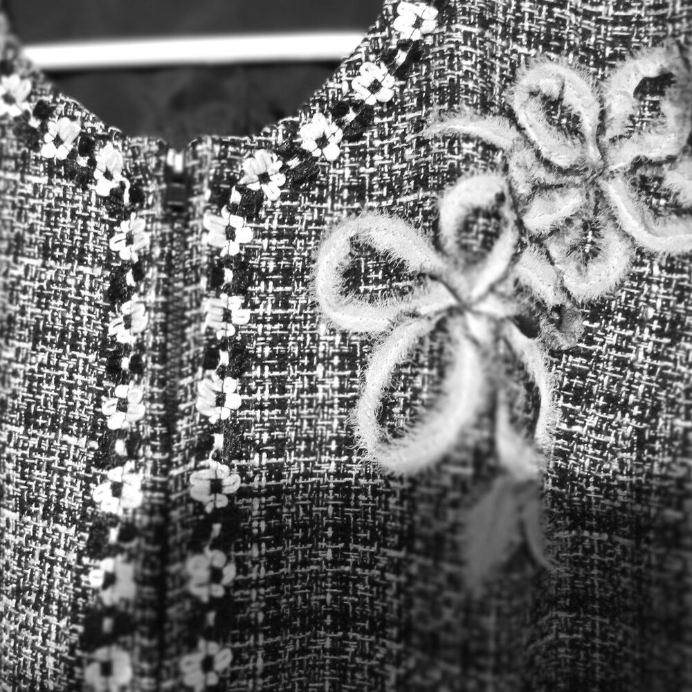 Spenser Jeremy Embellished Tweed Jacket 14 Cottagecore Parisian Chic Elegant - Picture 4 of 5